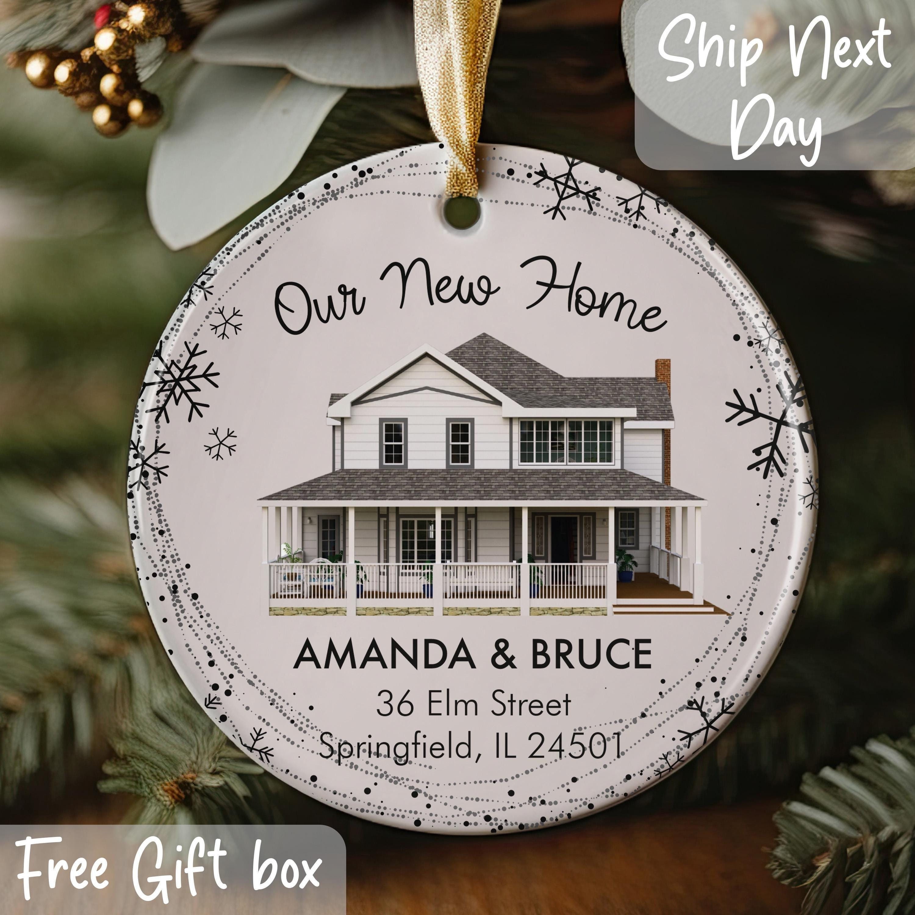 Our New Home Photo Ornament, Home Address Ornament, Personalized Couples Christmas Ornament, Home Picture Ornament, Moving In Ornament
