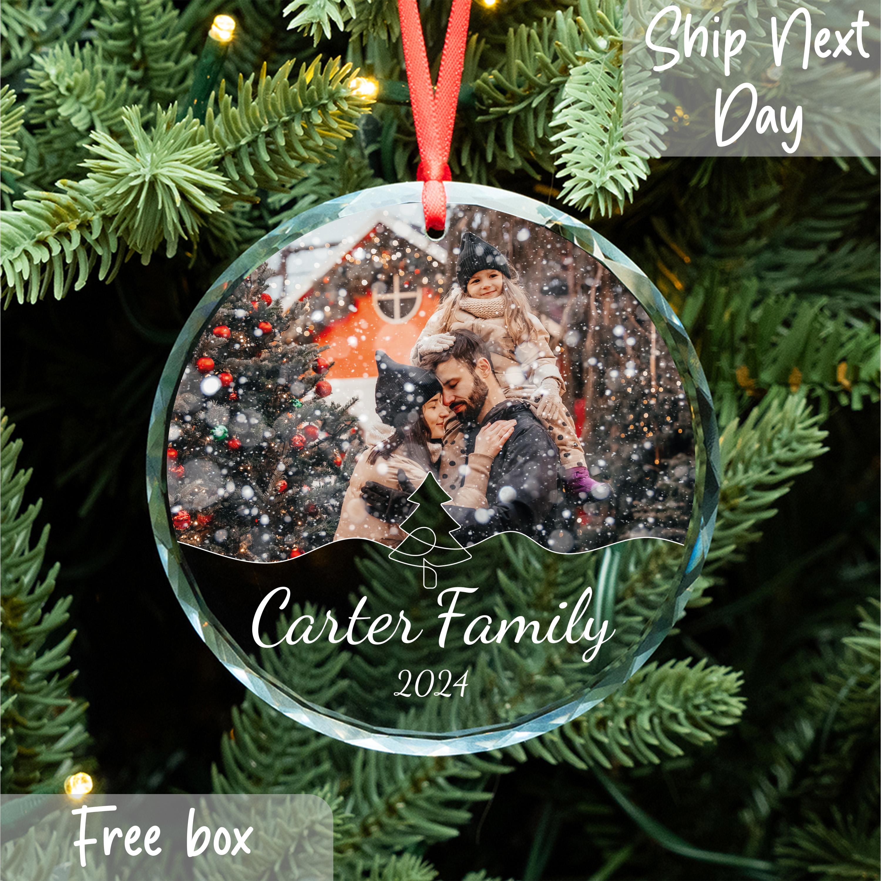 Personalized Photo Ornament, Christmas Ornament, Gift Box, Custom Family Photo Ornament, Acrylic Picture Ornament, Family Ornaments 2026