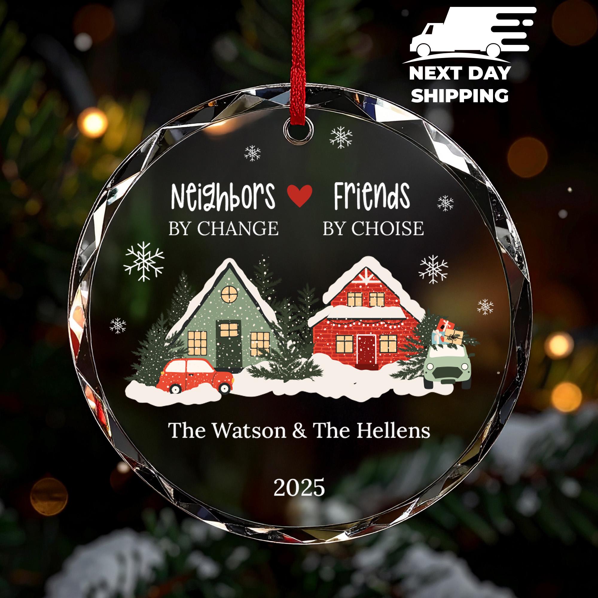 New Home Christmas Ornament, Christmas Tree Ornament, Personalized Christmas Glass Ornament, Ceramic Ornament With Names, Merry Christmas