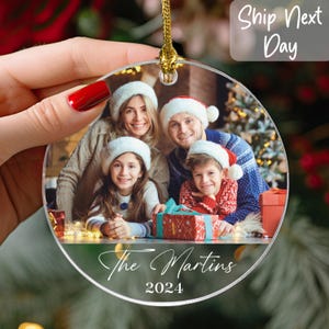 Personalized Family Christmas Ornament, Custom Photo Ornament, Family Ornament, Family Name Ornament, Ceramic Ornament, Christmas Gifts