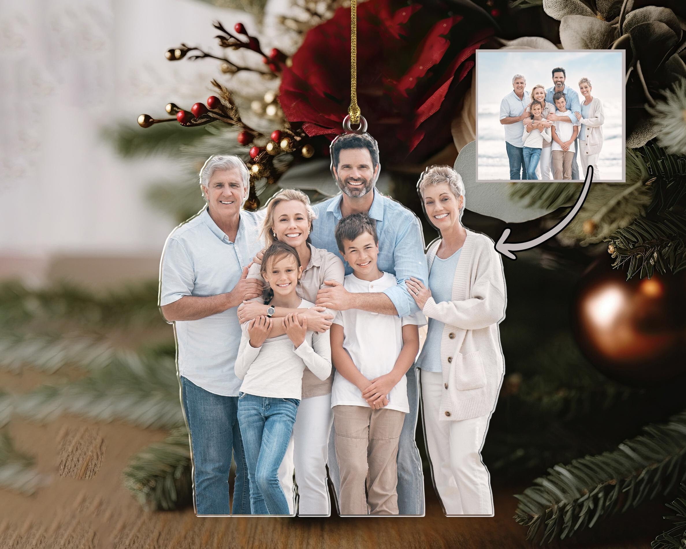 Personalized Family Photo Ornament, Custom Family Picture Keepsake, Acrylic Family Gift, 2026 Ornament, Christmas Ornament, Large Family