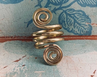 AWAKEN brass spiral ring