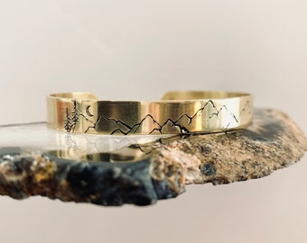 BRECKENRIDGE BANGLE brass handforged bracelets Mountain jewelry Colorado mountain Handmade in Breckenridge Colorado Mountain top