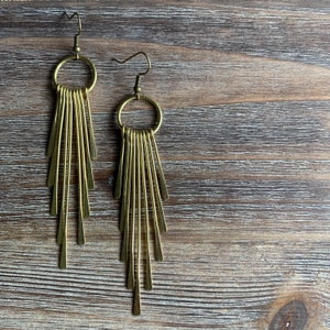 OLENA metal fringe earrings