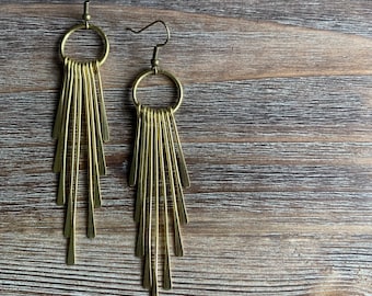 OLENA metal fringe earrings