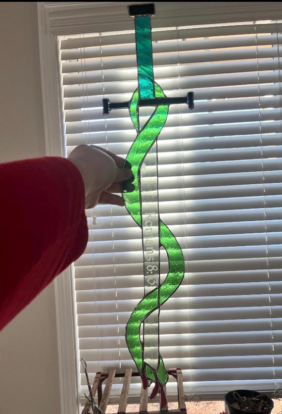 Sword & Snake Stained Glass Pattern