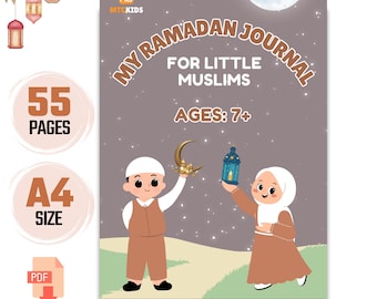 Ramadan Journal  for Little Muslims (Ages 7+) Ramadan Planner | Fasting and Prayer Tracker | Printable Muslim Planner PDF