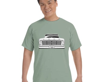 1968 Ford F-100 - Camiseta unisex de cuello redondo de peso pesado