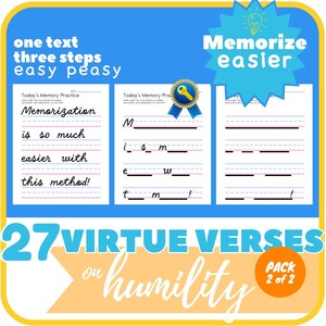 HUMILITY #2 Bible Copywork | Bible Verse Memorization | Copywork Charlotte Mason | Cursive Handwriting Practice | Homeschool | Printable