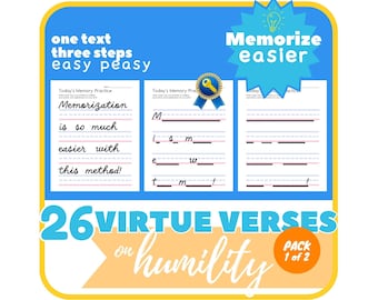 HUMILITY Bible Copywork | Bible Verse Memorization | Copywork Charlotte Mason |Cursive Handwriting Practice | Homeschool | Printable