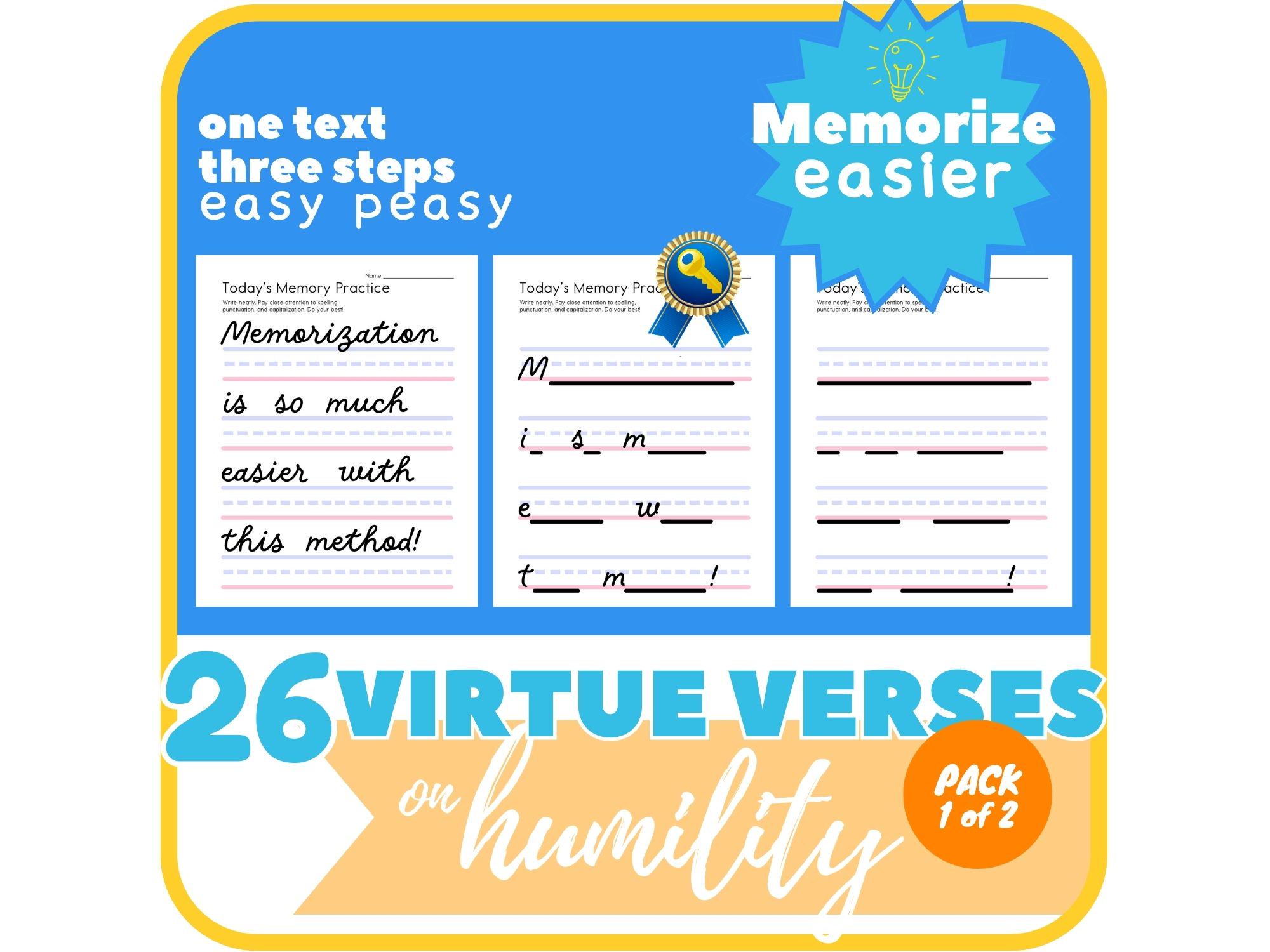 Humility Word Printable HUMILITY Bible Copywork | Bible Verse Memorization | Copywork Charlotte ...