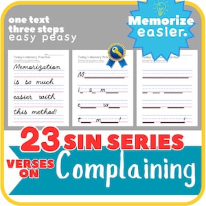 COMPLAINING Bible Copywork | Bible Verse Memorization | Copywork Charlotte Mason | CURSIVE Handwriting Practice | Homeschool | Printable