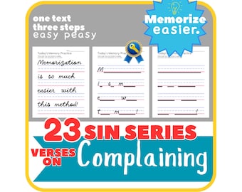 COMPLAINING Bible Copywork | Bible Verse Memorization | Copywork Charlotte Mason | CURSIVE Handwriting Practice | Homeschool | Printable