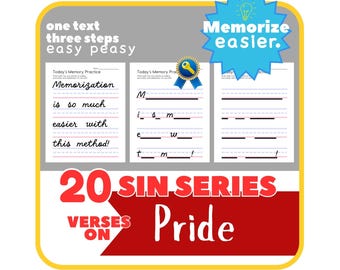 PRIDE Bible Copywork | Bible Verse Memorization | Copywork Charlotte Mason | Cursive Handwriting Practice | Homeschool | Printable