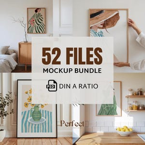 52 Dateien Whole Shop Mockup Bundle, Posterrahmen Mockup, ISO A DIN Ratio, PSD Photoshop und Photopea Mockup, Ästhetikrahmen Mockup