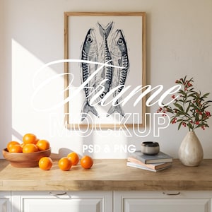Kitchen Frame Mockup, Vertical Frame Mockup, Interior Frame Mockup, DIN A Ratio, PSD Photoshop and Photopea Mockup, Aesthetic Frame Mockup