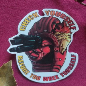 Adesivo Urdnot Wrex Mass Effect, 7cm x 6,5cm