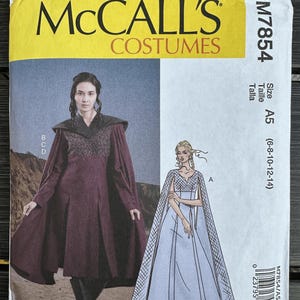 UNCUT McCall&#39;s Sewing Pattern 7854, Fantasy Dragon Queen Costumes, Sizes 6-8-10-12-14