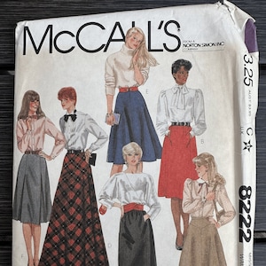 ONBESNEDEN McCall&#39;s naaipatroon 8222, vintage gerimpelde rok uit de jaren 80, maat 14