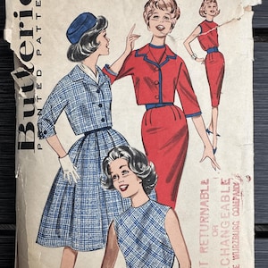 VINTAGE Butterick Sewing Pattern 9403, 1960s Dress and Cropped Jacket, Size 16