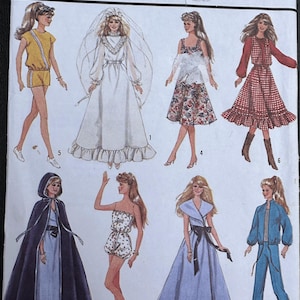 UNCUT Simplicity Sewing Pattern 8333, Vintage 1980s 11.5-in. Doll Costumes (33 pieces)