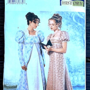 Butterick Sewing Pattern 6630, &quot;Making History&quot; Regency-Era Coat and Dress, Sizes 6-8-10 or 12-14-16 or 18-20-22