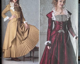 UNCUT Simplicity 2172 Sewing Pattern, Steampunk Costume with Bustier, Skirt, and Coat, Sizes 14-16-18-20-22