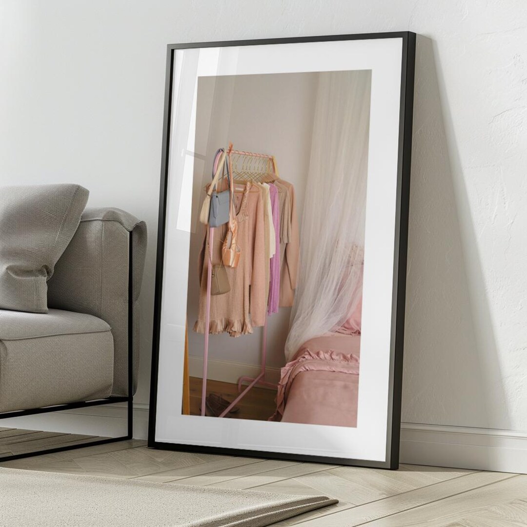 Girly Clothing Rack Digital Art Print - Perfect for Bedroom Decor ...