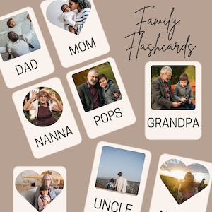 Cartes mémoire familiales, Cartes mémoire photo modifiables, Cartes Montessori imprimables, Apprentissage des tout-petits, Cartes mémoire préscolaire