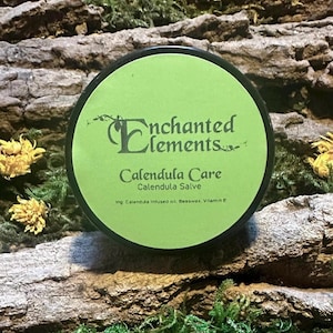 Organic Calendula Salve, All-natural topical herbal remedy, Soothing, Beeswax ointment