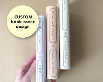 DUST JACKET Book Cover Replacement Classic Design Personalized Minimalistic Decor Printable Digital Gift Wedding