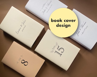 WEDDING Book Cover Personalized Minimalist Dust Jacket (Digital Design)