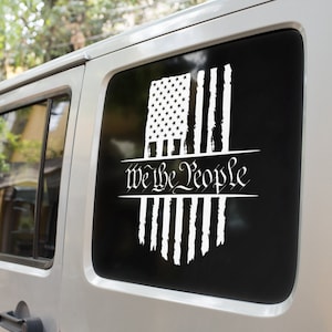 We the People American Flag Truck Decal | Patriotic Vehicle Sticker | Veteran Owned | USA Flag Car Decal