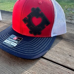 Autism Awareness & Love Leather Patch Hat | Support and Love Cap | Custom Leather Patch Hat | Veteran Owned | Perfect Gift for Autism