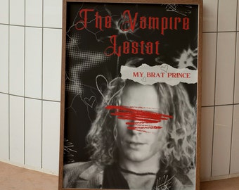 The Vampire Lestat Interview with the Vampire Poster | Gothic Wall Decor Sam Reid Art Print | Grunge Style