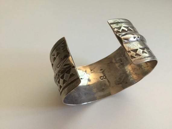 Antique Large Heavy Solid Silver Berber Cuff Brac… - image 3