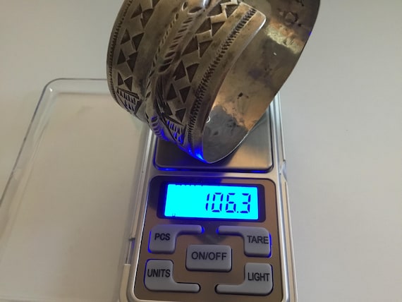 Antique Large Heavy Solid Silver Berber Cuff Brac… - image 9