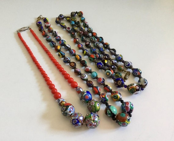 Vintage Murano Millefiori Necklace, Colorful Venetian  display picture 1
