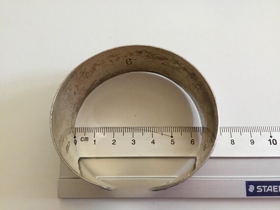 Antique Heavy Solid Silver Berber Cuff Bracelet, … - image 5