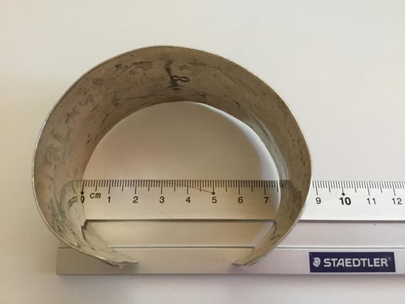 Antique Large Heavy Solid Silver Berber Cuff Brac… - image 6