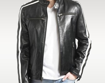 Leon Kennedy RE 3 Bikerjacka - Motorcykeljacka i äkta kohud