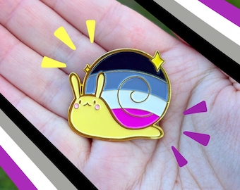 Asexual Ace Pride Snail Enamel Pin