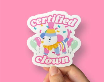 Cute Certified Clown Possum Vinyl Sticker Decal