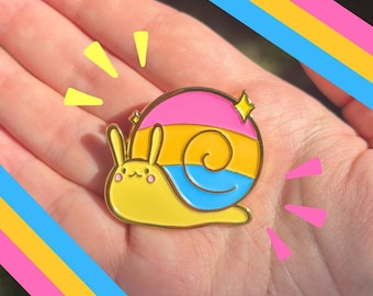Pansexual Pan Pride Snail Enamel Pin