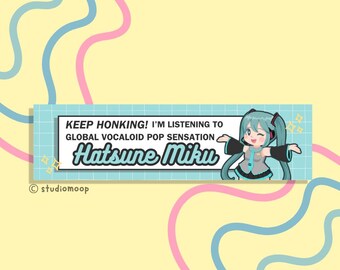Hatsune Miku Vocaloid Kawaii Anime Bumper Sticker