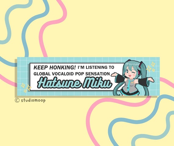Hatsune Miku Vocaloid Kawaii Anime Bumper Sticker