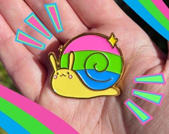 Polysexual Poly Pride Snail Enamel Pin