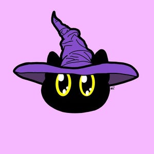 Black Cat Witch Sticker