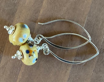Carmel and Confetti Lampwork Earrings