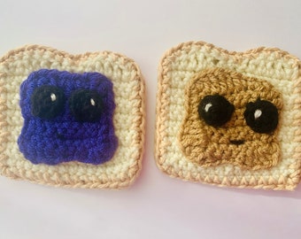 Crochet Peanut Butter and Jelly Amigurumi, Best Friend Duo